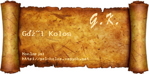Gál Kolos névjegykártya
